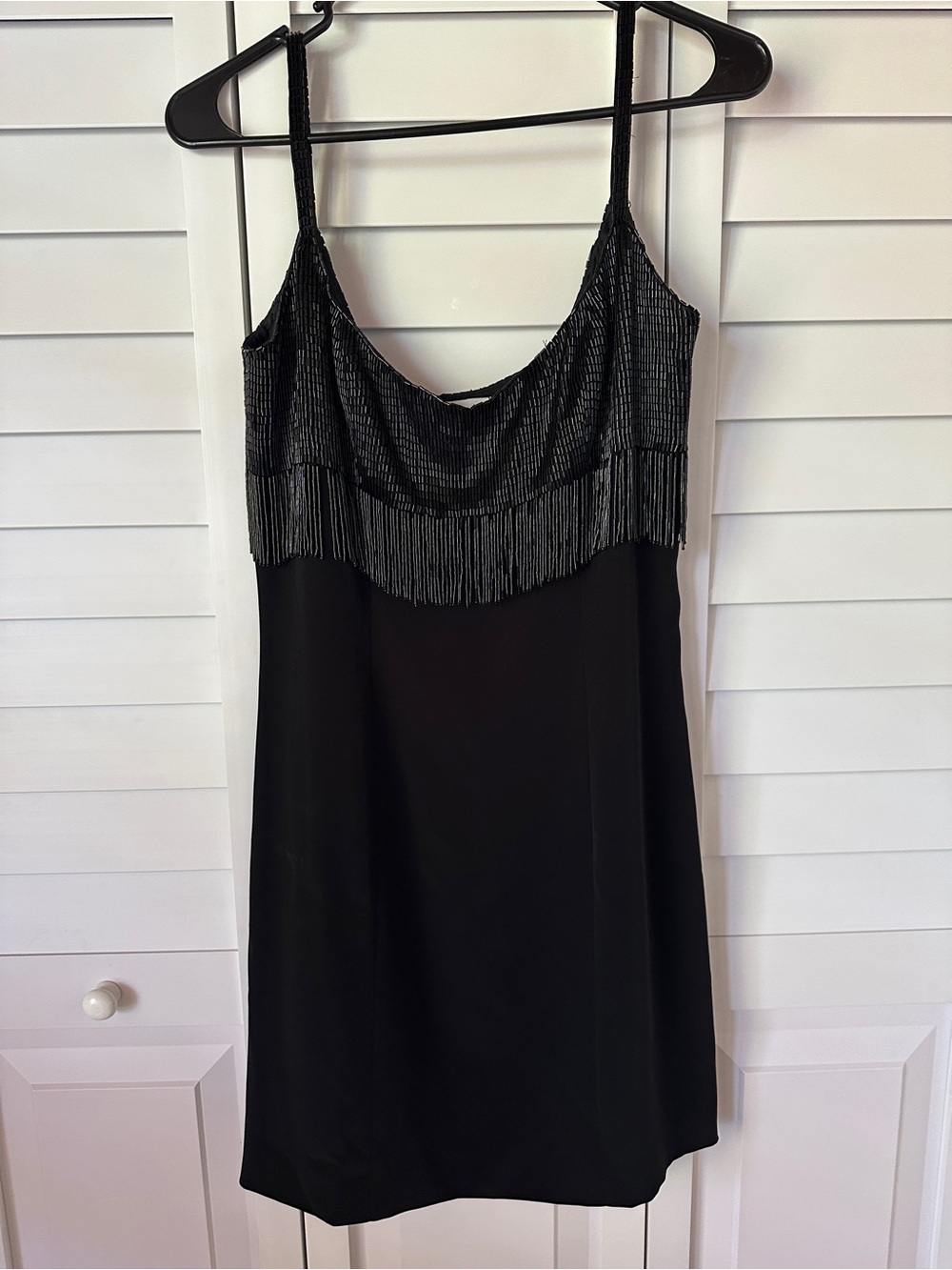 Niteline Black Fringe Slip Dress